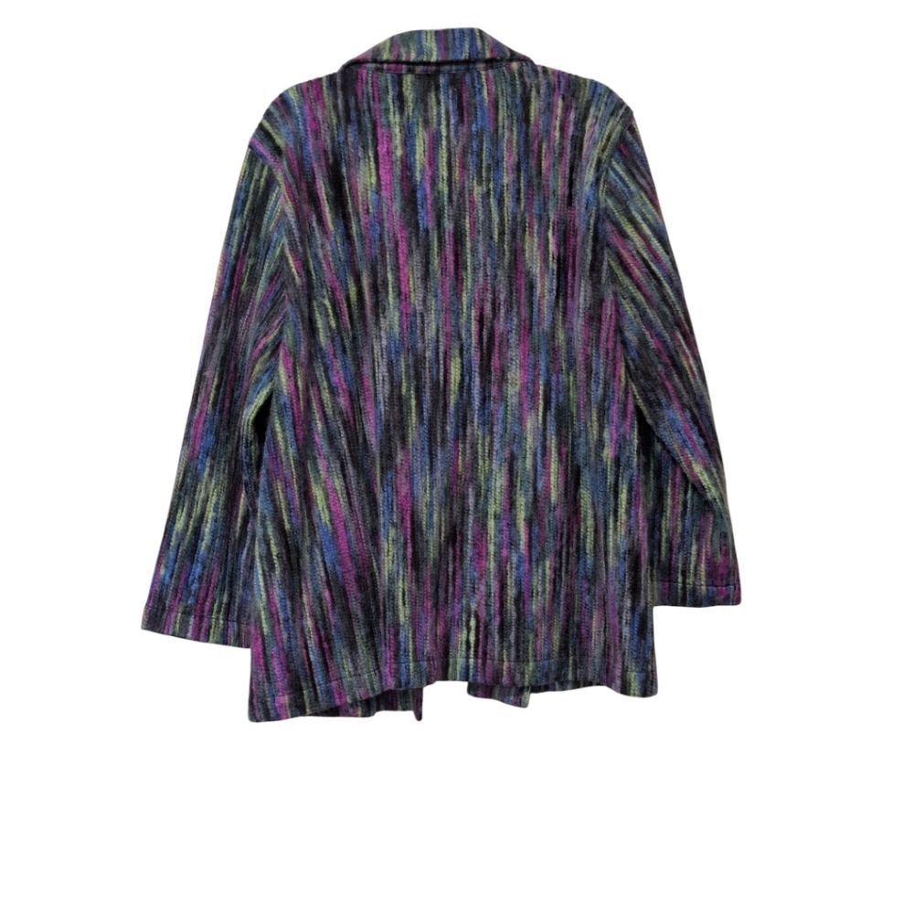 Habitat Multicolor Boho Striped Women's Blazer yarn jacket rainbow size XL - Picture 2 of 8